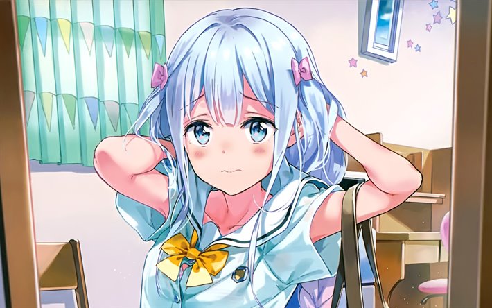 thumb2 sagiri izumi manga eromanga sensei artwork girl with blue hair